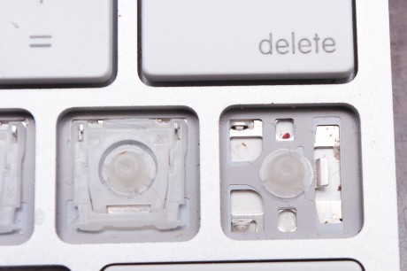 The slot on Apple's keyboard for the key holder